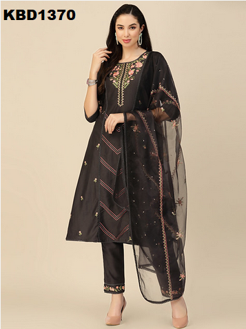 Salimar Vol 9 Embroidered Kurti With Bottom Dupatta
